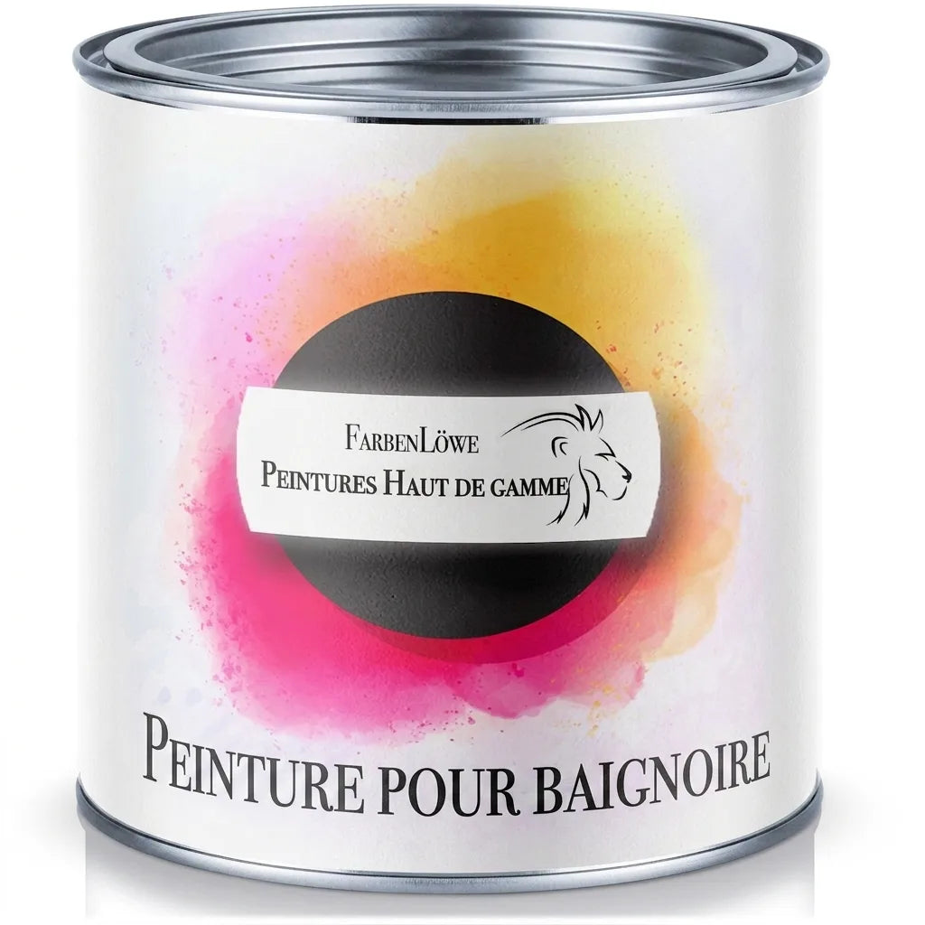 Pot de peinture FarbenLöwe pour baignoire, avec texte "Farben der Königsklasse" et logo lion.