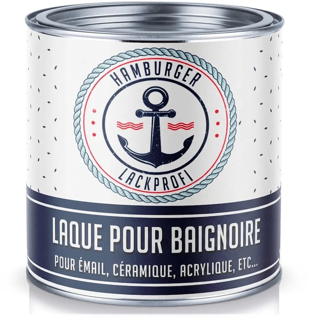 Pot de peinture Hamburger Lackprofi pour baignoire (émail, céramique, acrylique). Design marin ancre.