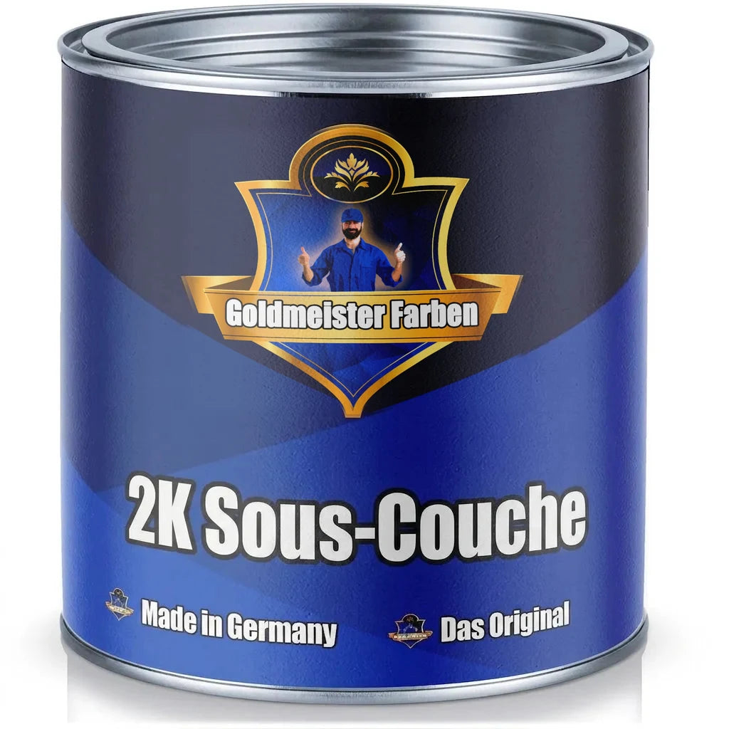 Bidon de peinture Goldmeister Farben, primaire 2K, fabriqué en Allemagne.