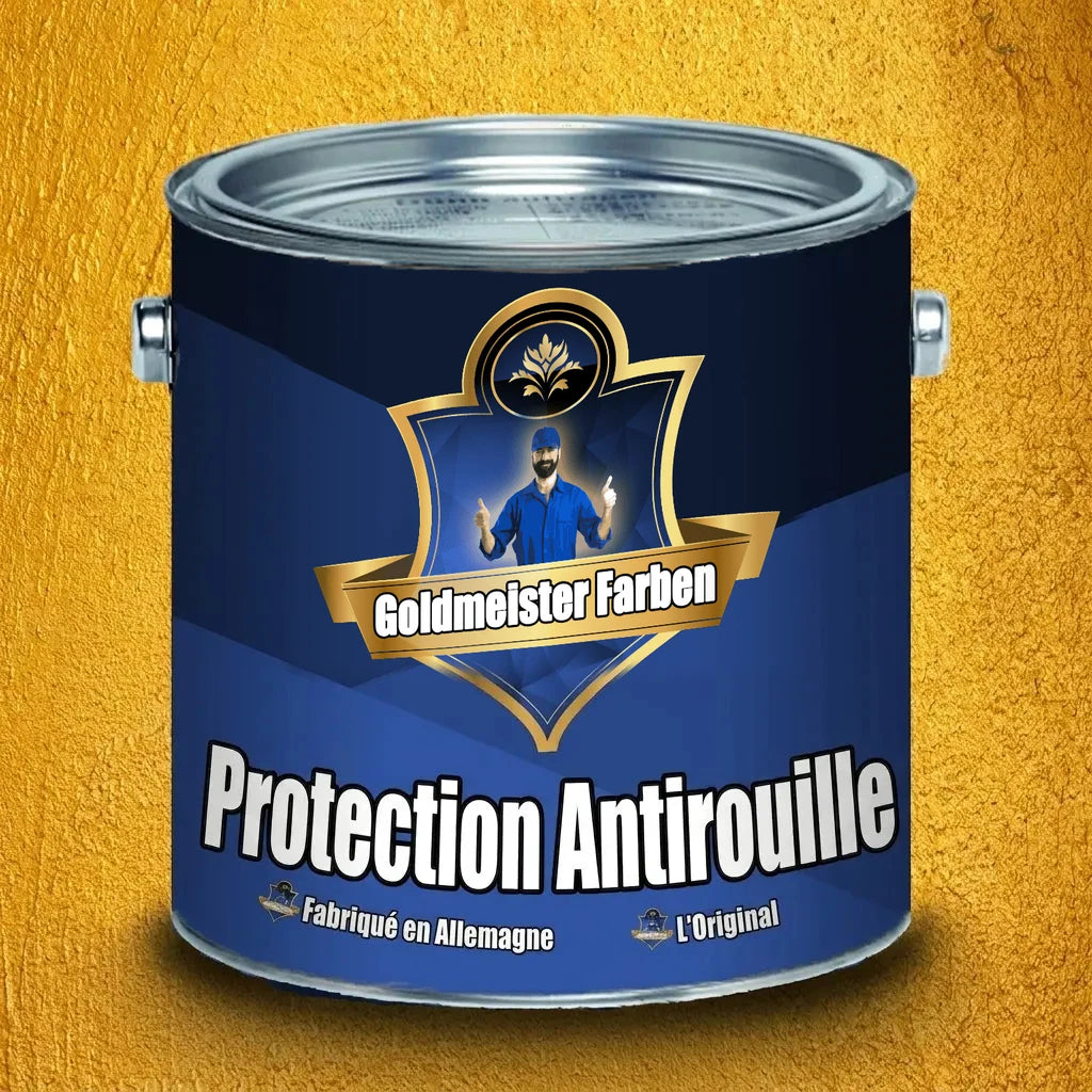 Pot de peinture Goldmeister Farben bleu, protection anti-rouille. Produit allemand original.