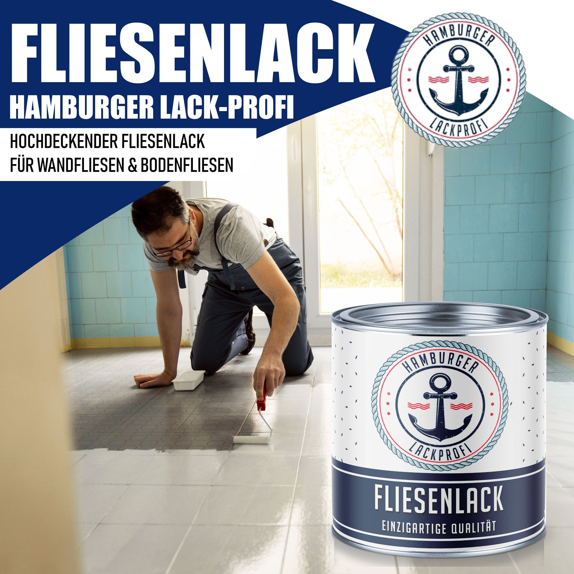 Hamburger Lack-Profi Lacke & Beschichtungen Hamburger Lack-Profi Fliesenlack Weiß RAL 9010 - hochdeckende Fliesenfarbe