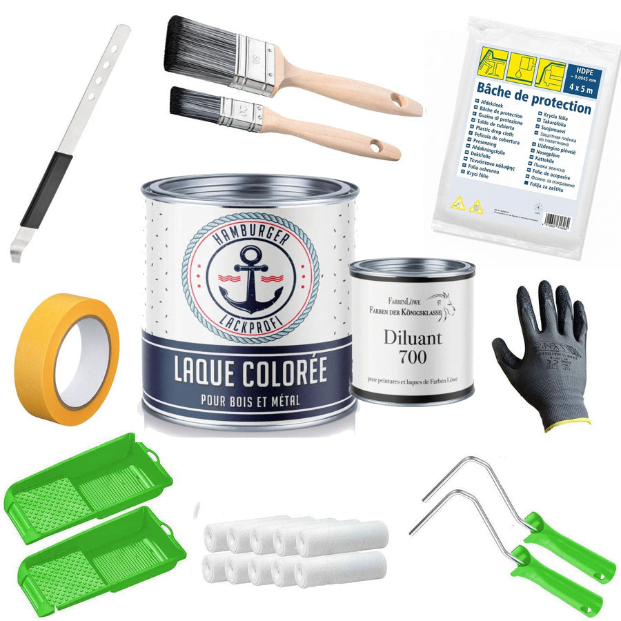 Laque colorée kit tout-en-un (X500), accessoires XXL inclus - Hamburger Lack-Profi